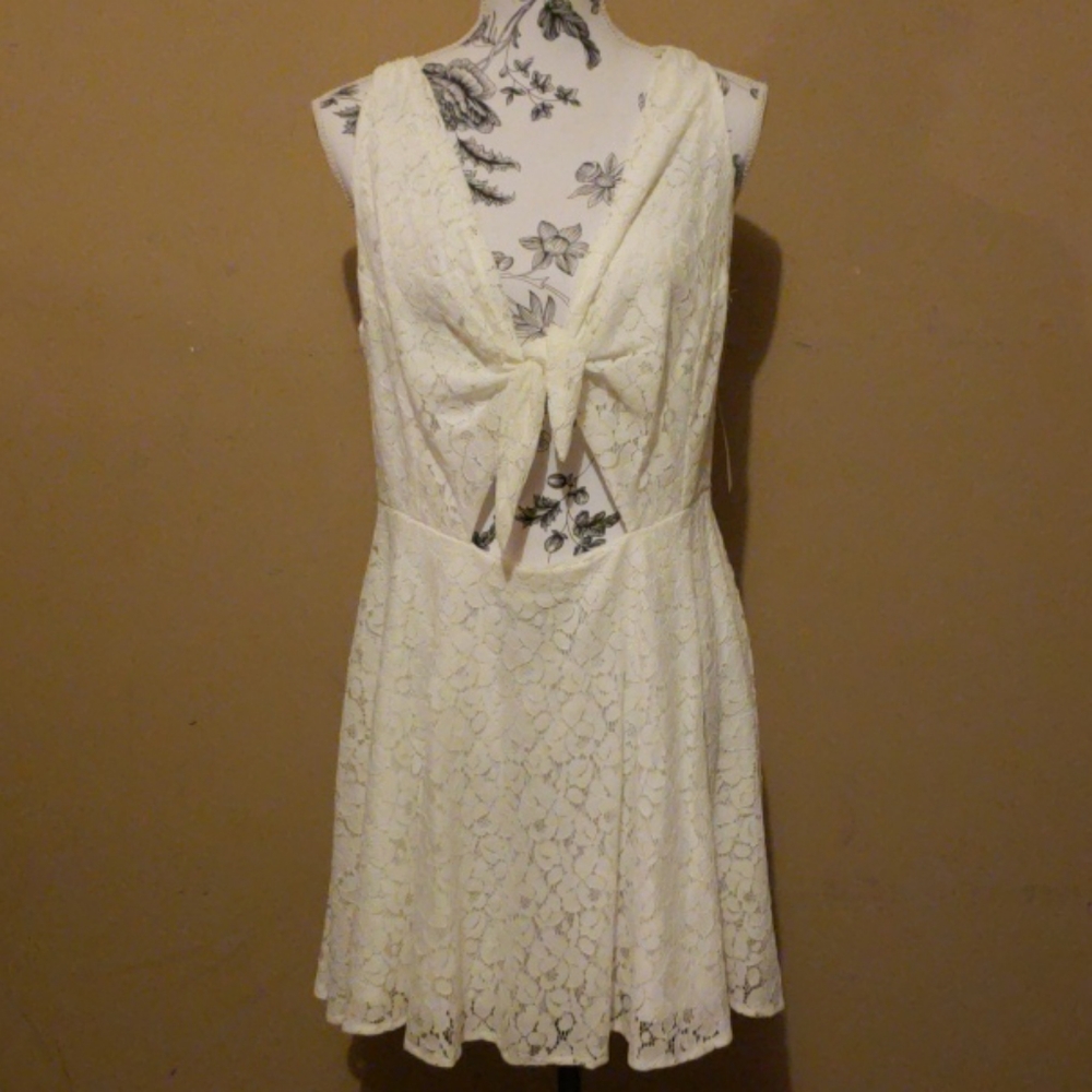 Off white flower lace dress
